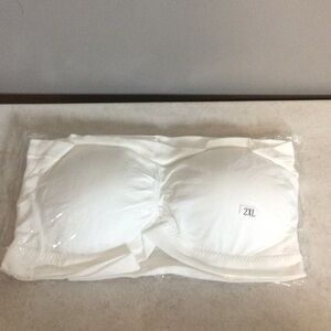 NWT 2X White Bandeau Padded Bra